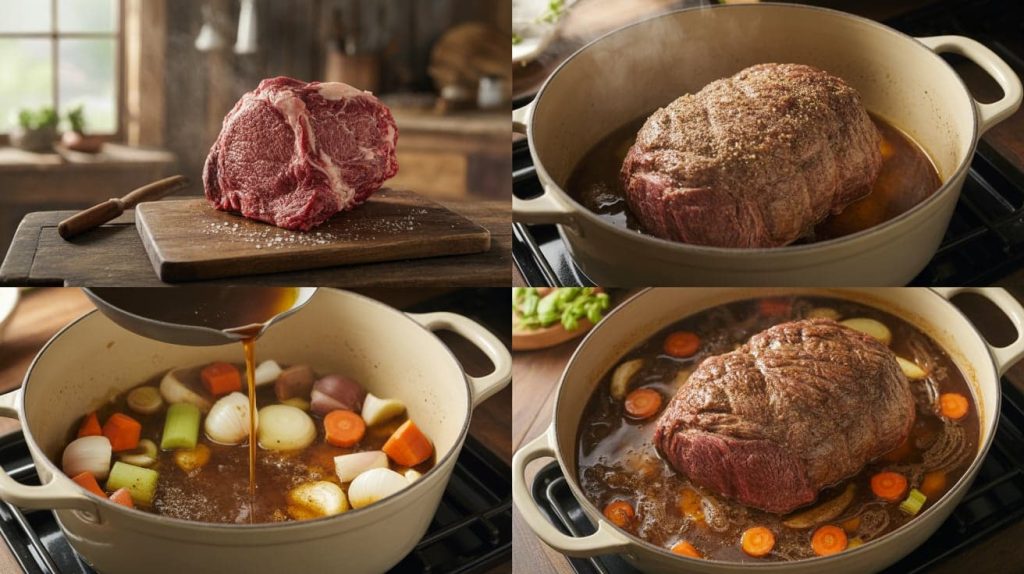 Pioneer Woman Perfect Pot Roast prepration