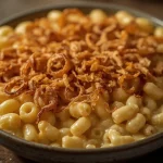 Pioneer Woman Mac and Cheese with French Fried Onions - recipe card