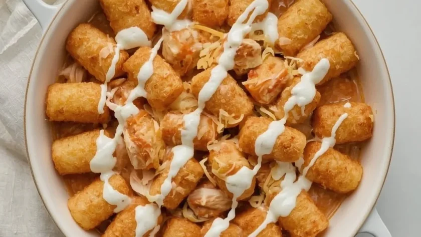 Pioneer Woman Buffalo Chicken Tater Tot Casserole