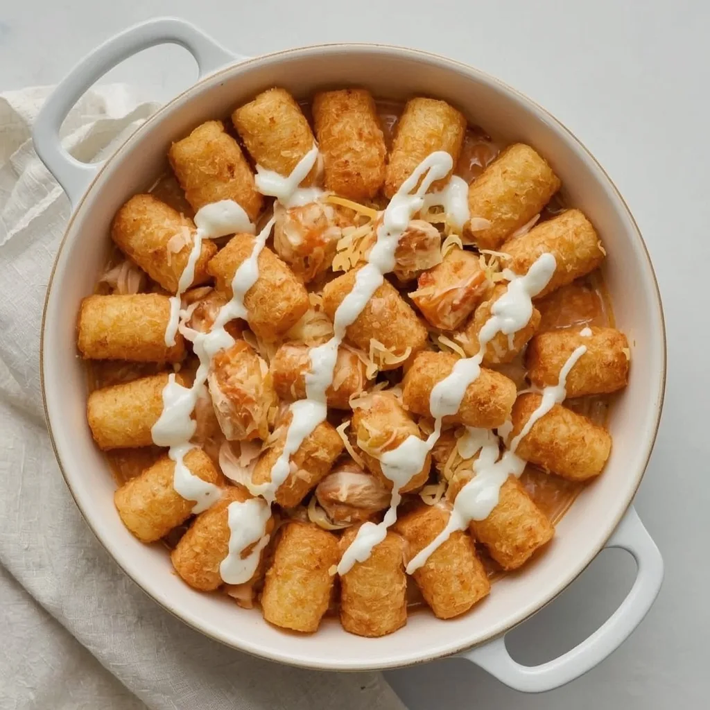 Pioneer Woman Buffalo Chicken Tater Tot Casserole