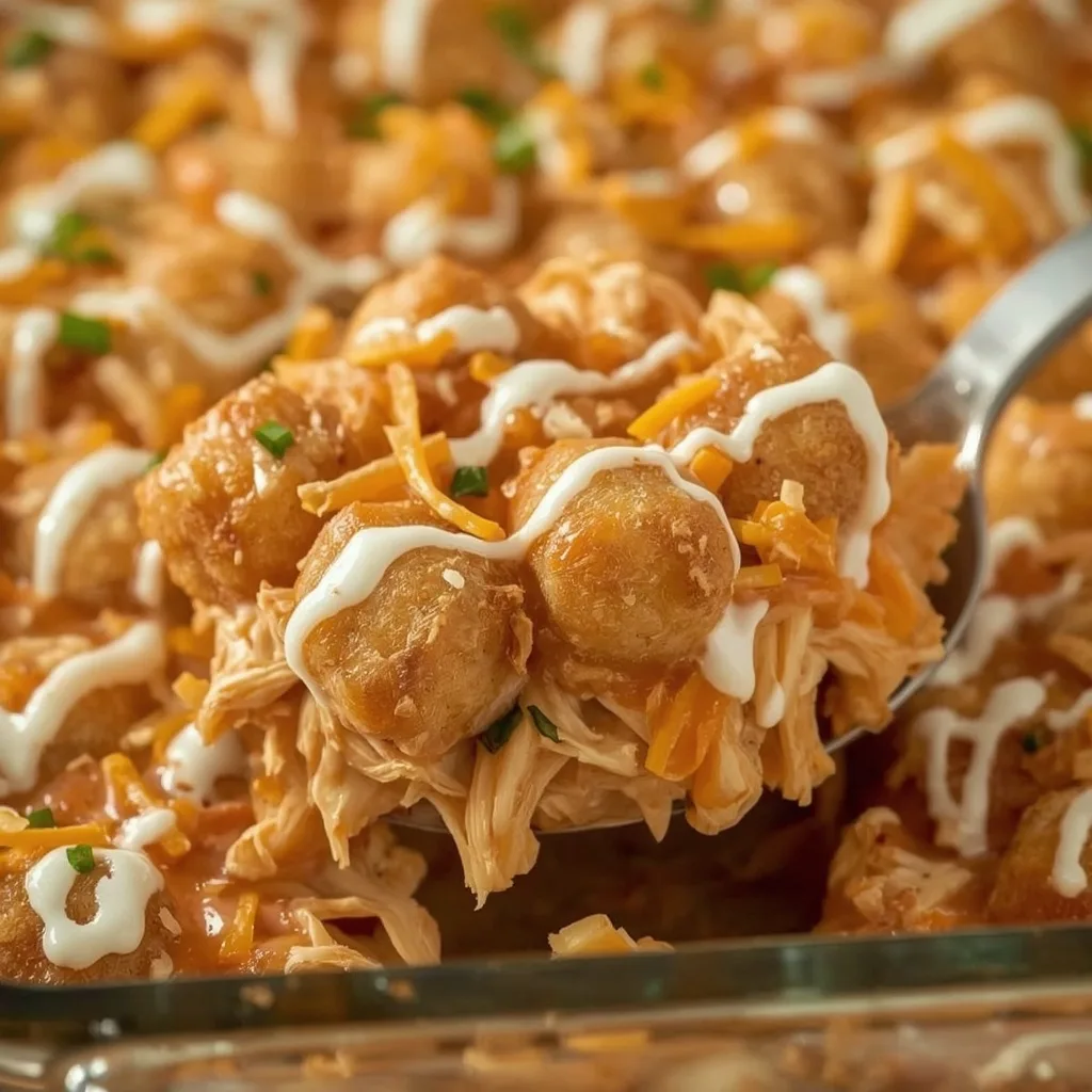 Pioneer Woman Buffalo Chicken Tater Tot Casserole