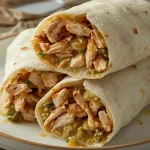 Pioneer Woman Chicken Verde Burritos - recipe card
