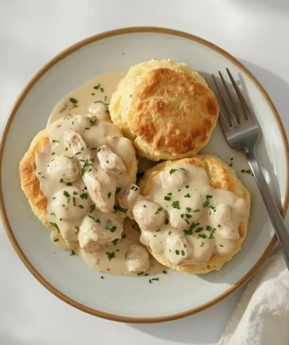 Pioneer Woman Creamed Chicken Over Biscuits