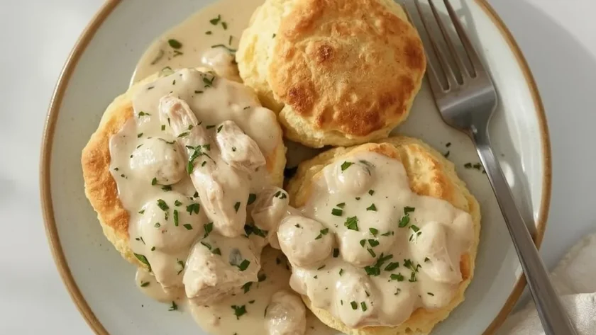 Pioneer Woman Creamed Chicken Over Biscuits