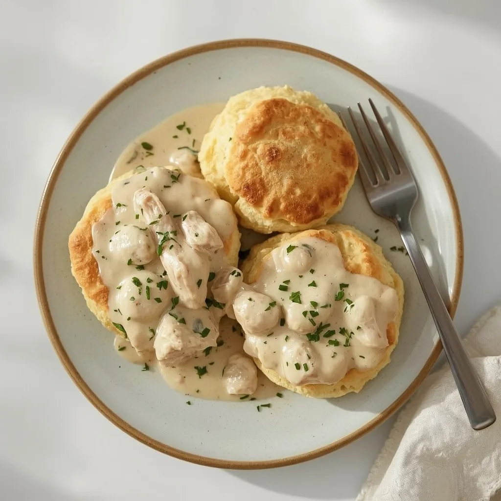 Pioneer Woman Creamed Chicken Over Biscuits