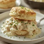 Pioneer Woman Creamed Chicken Over Biscuits - recipe card