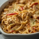 Pioneer Woman Creamy Chicken Spaghetti Casserole - recipe card