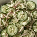 Pioneer Woman Creamy Cucumber Salad - recipe card
