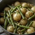 Pioneer Woman Green Beans and New Potatoes - recipe card