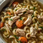 Pioneer Woman Rotisserie Chicken Noodle Soup - recipe card