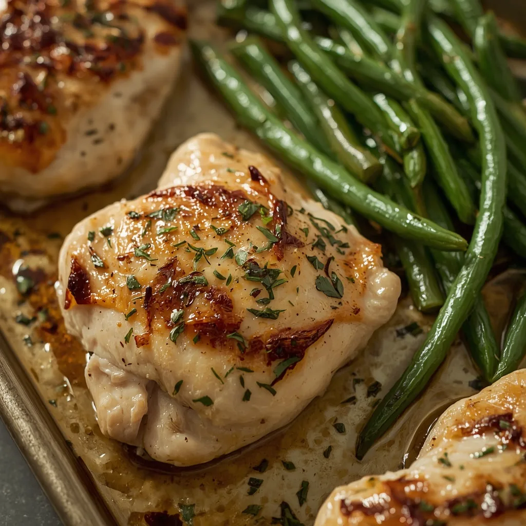 Pioneer Woman Sheet Pan Chicken Thighs and Green Beans
