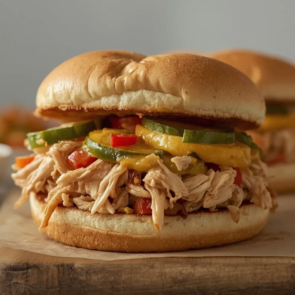 Pioneer Woman Shredded Chicken Sandwiches