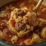Pioneer Woman Stuffed Cabbage Soup - recipe card