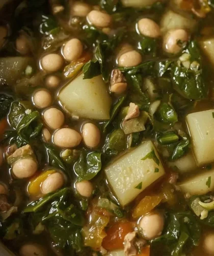 Pioneer Woman Turnip Green Soup - recipe card