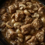 Pioneer Woman Crockpot Beef Stroganoff - recipe card
