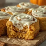 Pioneer Woman Pumpkin Cinnamon Rolls - recipe card
